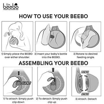 The Beebo Hands Free Baby Bottle Holder, Upgraded – New and Improved, Teal – Suitable for Most B...