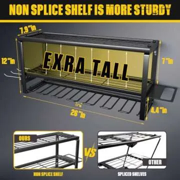 MOOMSINE Heavy Duty Power Tool Organizer Wall Mount, Storage Rack for Garage Organization, Cordless Drill Holder and Battery Shelf, Metal Tool Organizers with Charging Station