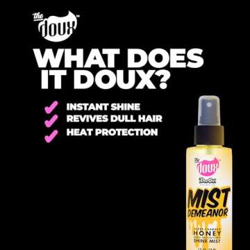 The Doux - MIST DEMEANOR Honey Shine Mist - Hair Mist for Shine - Resists Humidity and Provides Heat Protection - Finishing Spray Hair Product