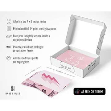 HAUS AND HUES Pink Aesthetic Wall Collage Kit - Set of 50 Aesthetic Pictures for Wall Collage | Pink Wall Collage Kit Pink Photo Collage Kit for Wall Aesthetic Cute Room Decor (Set of 50)