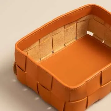 OLETHA Small Woven Organizer for Makeup and Home Use