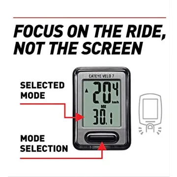 CatEye Velo 7 Wired Bike Computer - Accurate Cycling Stats