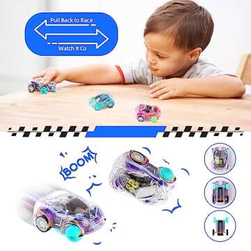Benzem 50 Pcs Mini Pull Back Cars Set, Pull Back Racing Vehicles for Kids Toddlers, Bulk Toys Party Favors Treasure Box, Classroom Prizes, Pinata Fillers,Goodie Bag Stuffers for Boys Girls