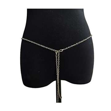 Women Sexy Rhinestone Waist Body Chain Crytal Sexy Best Slut Letter Pendant Belly Waist Chain T-string Thong Body Jewelry