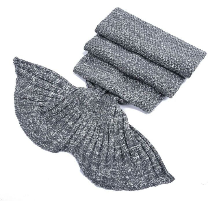 LAGHCAT Crochet Mermaid Tail Blanket for Adults