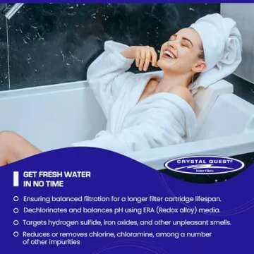 Crystal Quest Shower Filter Replacement Cartridge - Removes Chlorine and Contaminants for Cleaner Water - Durable Eco-Friendly BPA-Free Design - Made in USA - Fits Crystal Quest Shower Filters