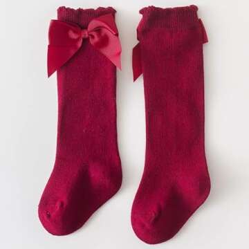 Adorable QandSweet Baby Girl Knee-High Socks for Infants