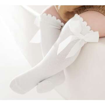 Adorable QandSweet Baby Girl Knee-High Socks for Infants