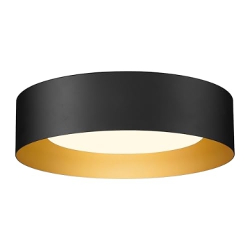 AUTELO Modern Flush Mount Ceiling Light Fixture in Black