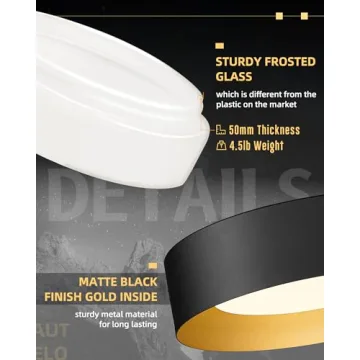 AUTELO Modern Flush Mount Ceiling Light Fixture in Black