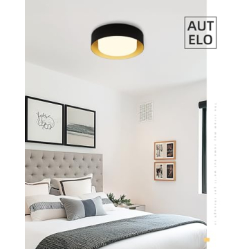 AUTELO Modern Flush Mount Ceiling Light Fixture in Black