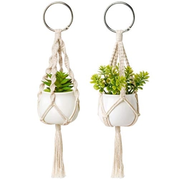 Dahey Mini Macrame Plant Hanger Set - Cute Car Decor