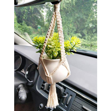 Dahey Mini Macrame Plant Hanger Set - Cute Car Decor