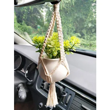 Dahey Mini Macrame Plant Hanger Set - Cute Car Decor
