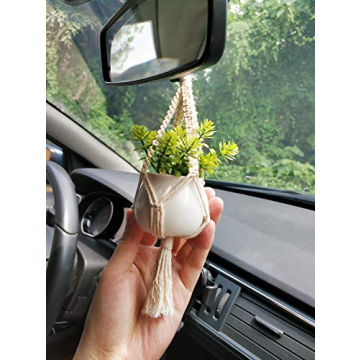 Dahey Mini Macrame Plant Hanger Set - Cute Car Decor