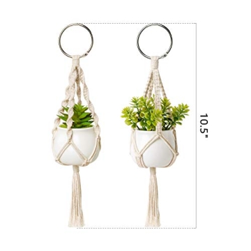Dahey Mini Macrame Plant Hanger Set - Cute Car Decor