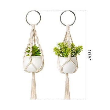 Dahey Mini Macrame Plant Hanger Set - Cute Car Decor