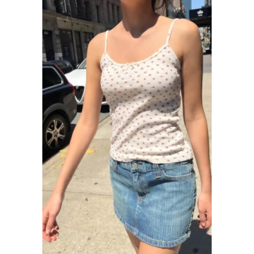 Y2K Lace Trim Crop Top for Women, Vintage Kawaii Style