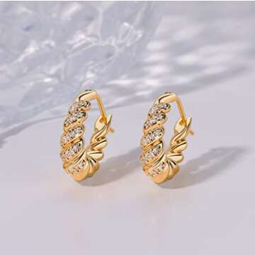 Mevecco Gold Dainty Huggie Hoop Earring,18K Gold Plated Cute Tiny Drop Ball Hoop Earrings for Women