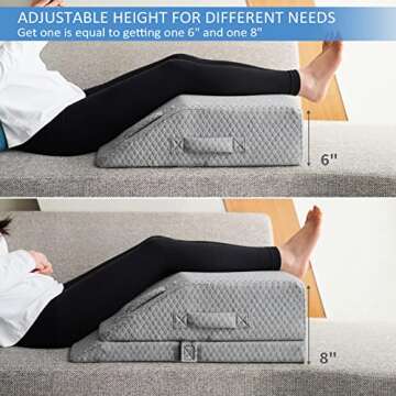 Adjustable Leg Elevation Pillows for Swelling, Cooling Gel Memory Foam Wedge Pillows for After Surge...