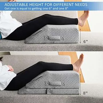 Adjustable Leg Elevation Pillows for Swelling, Cooling Gel Memory Foam Wedge Pillows for After Surge...