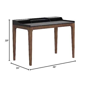 Sunpan Walnut Office Desk - Elegant Modern Workspace