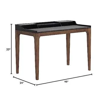 Sunpan Walnut Office Desk - Elegant Modern Workspace