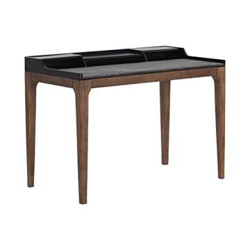 Sunpan Walnut Office Desk - Elegant Modern Workspace