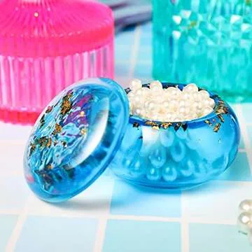 3 Pcs Resin Jar Mould with Lids Silicone Storage Box Mould Jewelry Box Epoxy Resin Mold 3D Vintage Crown Jar Mold for DIY Crafts Jewelry Trinket Container Soap Candle Trinket Making