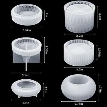 3 Pcs Resin Jar Mould with Lids Silicone Storage Box Mould Jewelry Box Epoxy Resin Mold 3D Vintage Crown Jar Mold for DIY Crafts Jewelry Trinket Container Soap Candle Trinket Making