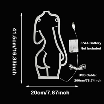 ENUOLI Sexy Lady Back Neon Sign for Home Decor