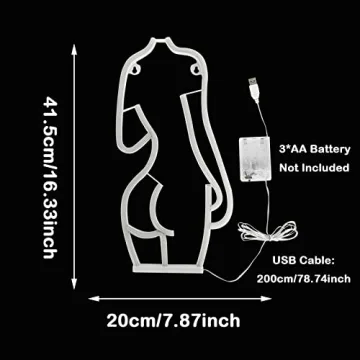 ENUOLI Sexy Lady Back Neon Sign for Home Decor