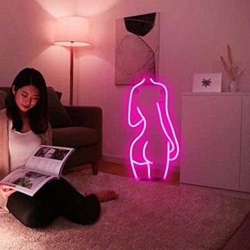 ENUOLI Sexy Lady Back Neon Sign for Home Decor