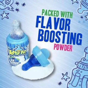 Baby Bottle Pop Easter Candy Lollipops, 18 Count Bulk Candy Lollipops with Powdered Sugar Dip in Ass...