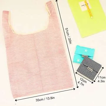 Cloth Grocery/Tote Bags, Reusable, Foldable, Recycle for Shopping, Fits in Pocket, Eco Friendly for Groceries, Water Resistant, Lightweight, Strong & Durable Large(6Pack)