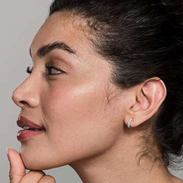 PAVOI 14K Yellow Gold Plated Mid Size Cubic Zirconia Cuff Earrings Huggie Stud