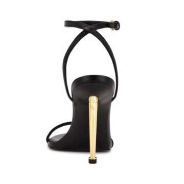 Nine West Women's Reina Heeled Sandal, Black, 8.5