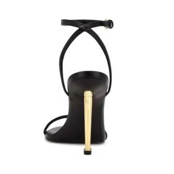 Nine West Women's Reina Heeled Sandal, Black, 8.5