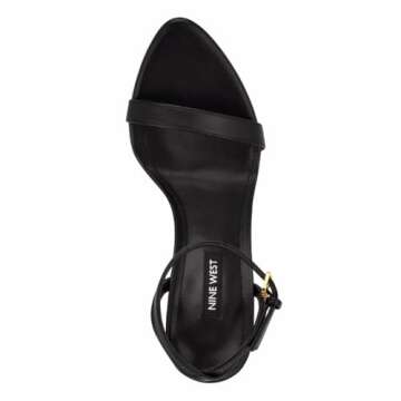 Nine West Women's Reina Heeled Sandal, Black, 8.5