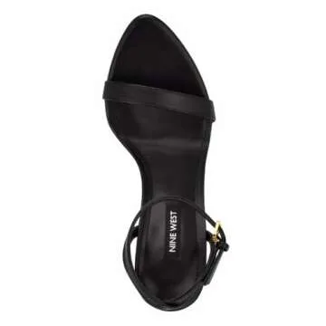 Nine West Women's Reina Heeled Sandal, Black, 8.5