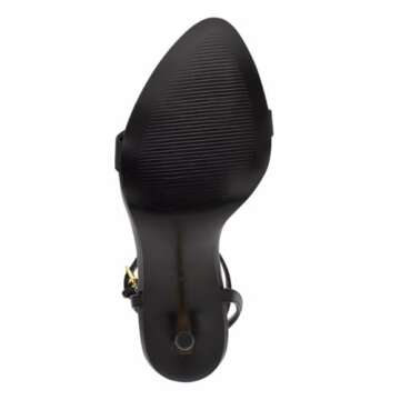 Nine West Women's Reina Heeled Sandal, Black, 8.5