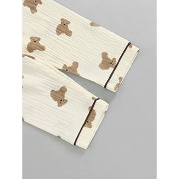 BULINGNA Kids Toddler Bear Print Pajama Set Boys Girls
