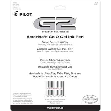 PILOT G2 Premium Retractable Gel-Ink Rolling Ball Pens, Bold Point (1.0mm), Assorted, 10-Pack, (11887)