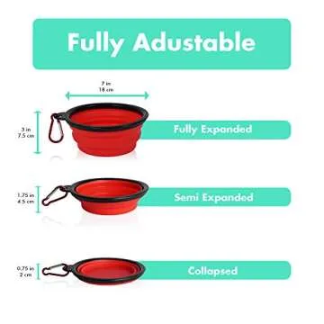 Portable Dog Bowl, Pawssimo 2 Pack Collapsible Silicone Dog, Cat Food & Water Bowl | Multi Use, Trav...