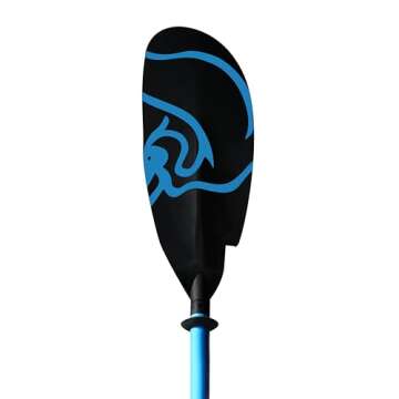 Pelican Vesta Kayak Paddle - Aluminum Shaft with Nylon Reinforced Blades - Lightweight and Adjustable Perfect for Kayaking - Premium Quality Material - 90.5 in - Black/Blue