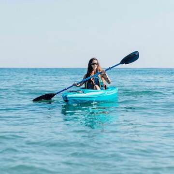 Pelican Vesta Kayak Paddle - Aluminum Shaft with Nylon Reinforced Blades - Lightweight and Adjustable Perfect for Kayaking - Premium Quality Material - 90.5 in - Black/Blue