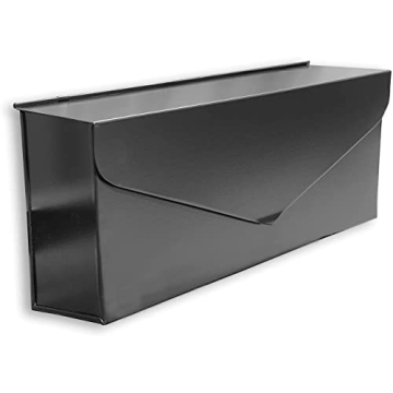 Stylish NACH Black Envelope Wall Mount Mailbox - Rust Resistant & Elegant