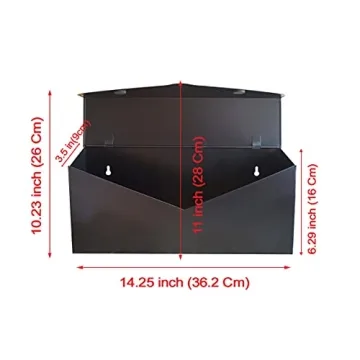 NACH Black Envelope Wall Mount Mailbox - Rust Resistant & Stylish