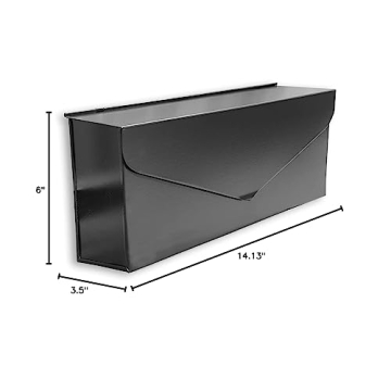 NACH Black Envelope Wall Mount Mailbox - Rust Resistant & Stylish