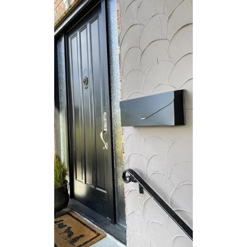 NACH Black Envelope Wall Mount Mailbox - Rust Resistant & Stylish